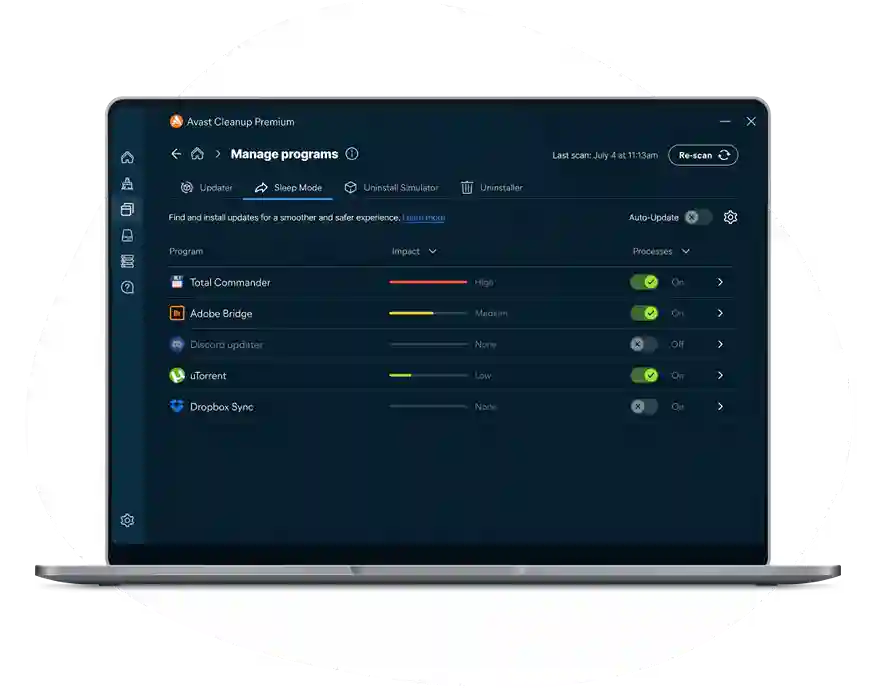 Avast Cleanup Premium for Mac dashboard showing system status