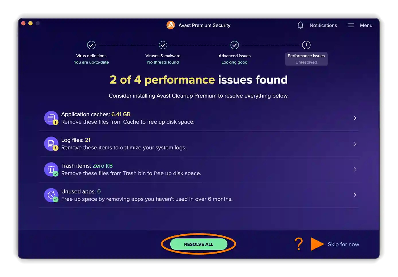 Avast Premium Security for Mac firewall settings