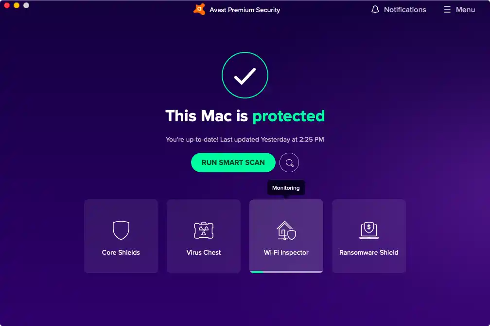 Avast Premium Security webcam protection feature