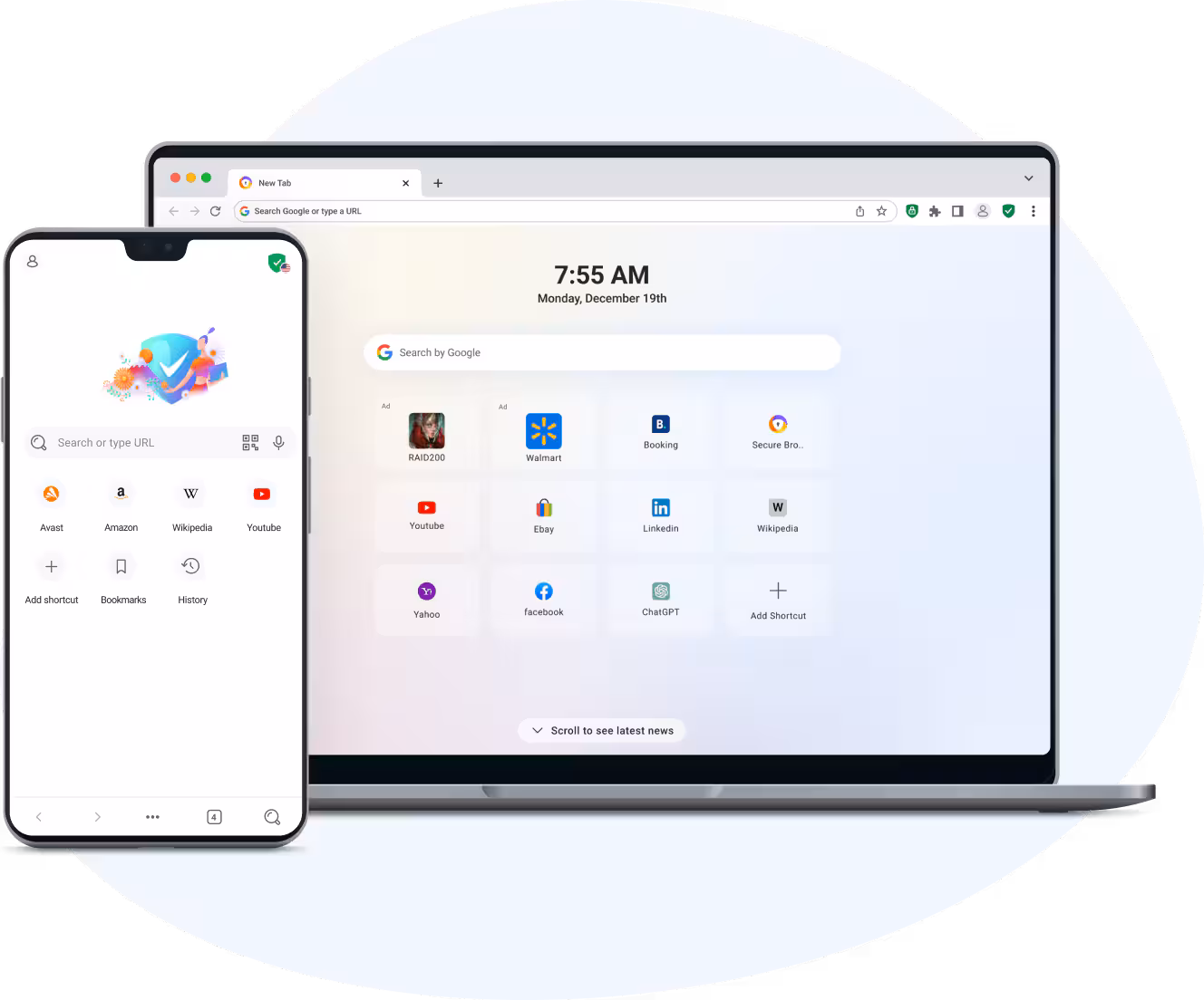 Avast Secure Browser main interface
