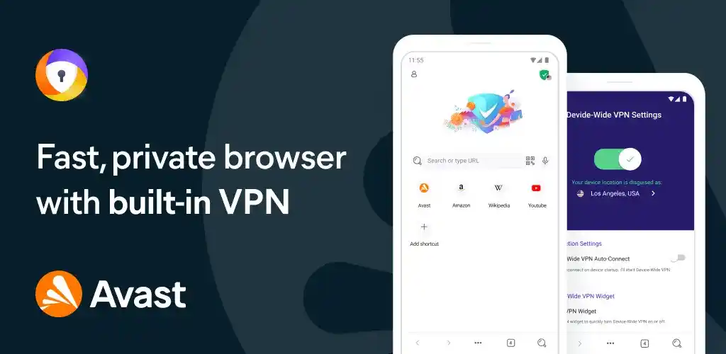 Avast Secure Browser main interface on Android