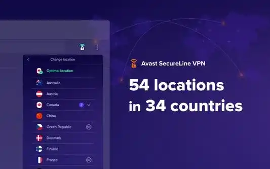 Avast SecureLine VPN for Windows server locations selection